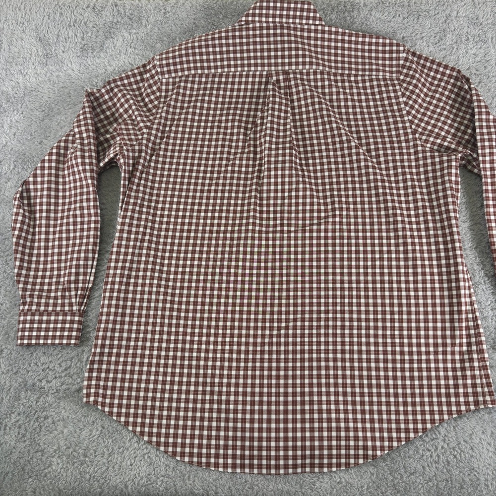 Brooks Brothers Mens 1XLT Brown Gingham Supima Cotton Non-Iron Stretch Shirt - Picture 5 of 9